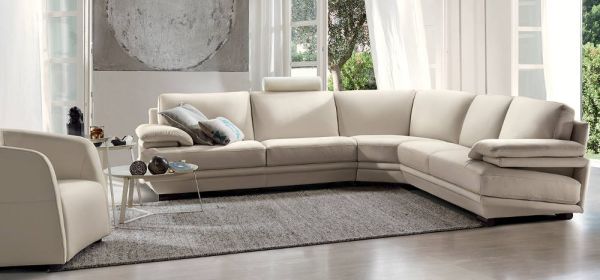 Natuzzi beige leather sofa discount
