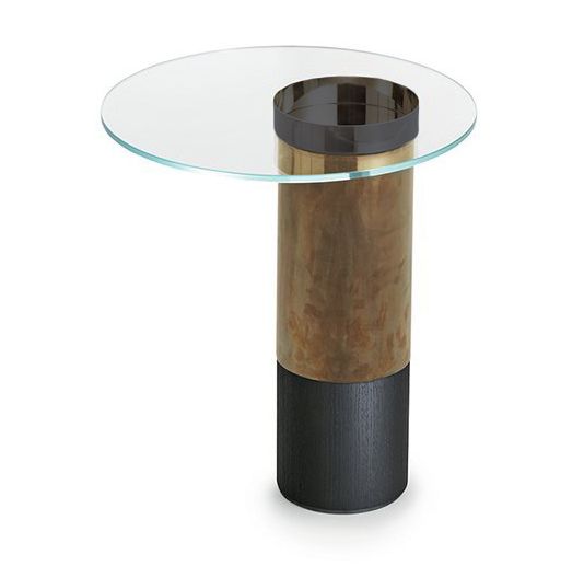 Tavolino Stile Natural Edge Jollymer In Vero Cedro Con Base In Radice, Fatto A Mano, 35x35 Cm
