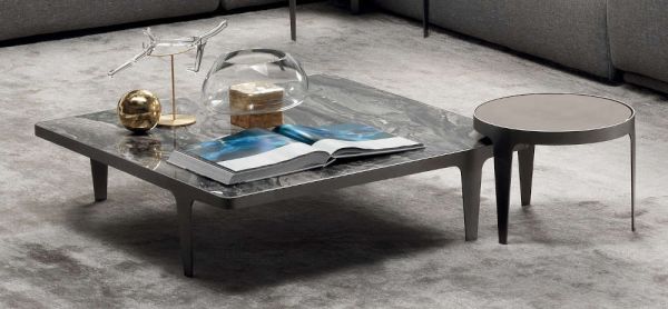 Marble coffee table 100x100 Herman Natuzzi Italia | Mondini