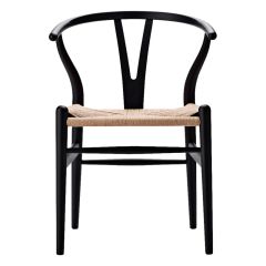 Set of 6 Black CH24 Soft Wishbone Chairs Carl Hansen & Son