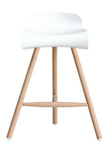 Bcn Kristalia stool with wooden legs