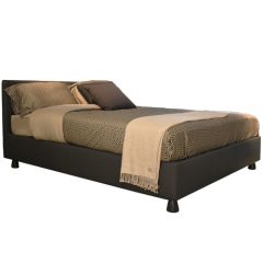 Notturno Flou leather double bed with storage box
