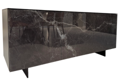 Scavolini Opera Black Striped Marble Sideboard