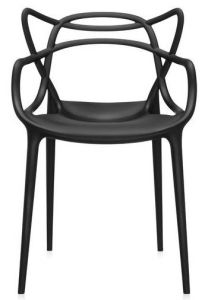 Set of 6 Black Masters Chairs Kartell