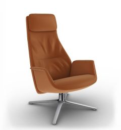 Poltrona Frau Downtown Lounge Armchair with Pouf