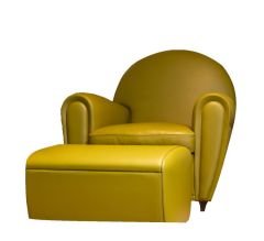 Vanity Fair Xc Leather Armchair with Ottoman Poltrona Frau