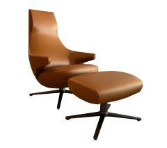 Jay Lounge Leather Armchair and Ottoman Poltrona Frau