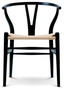 Set 4 sedie CH24 Wishbone Chair Carl Hansen & Son Rovere nero